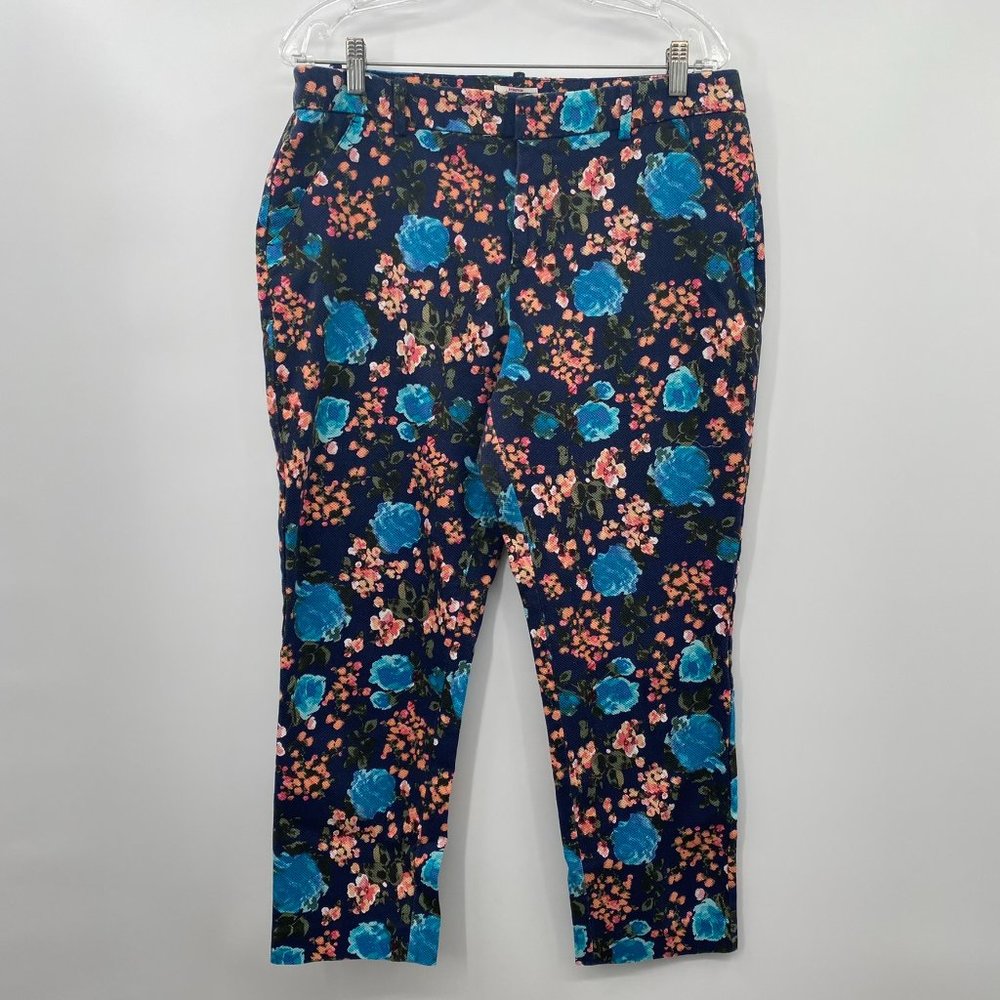 MERONA STRETCH FLORAL PRINT PANTS WOMENS 14